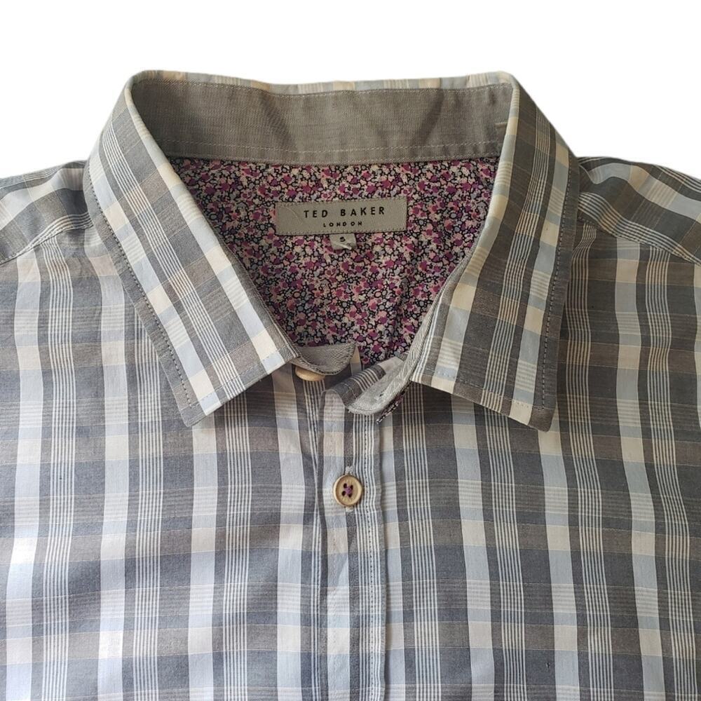 TED BAKER GREY STRIPE BUTTON DOWN SIZE 5/XL